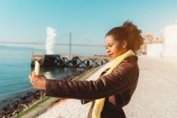 Stock photo of woman taking selfie